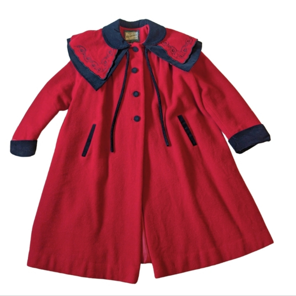 Rothschild sz6X gorgeous vintage red wool jacket EUC